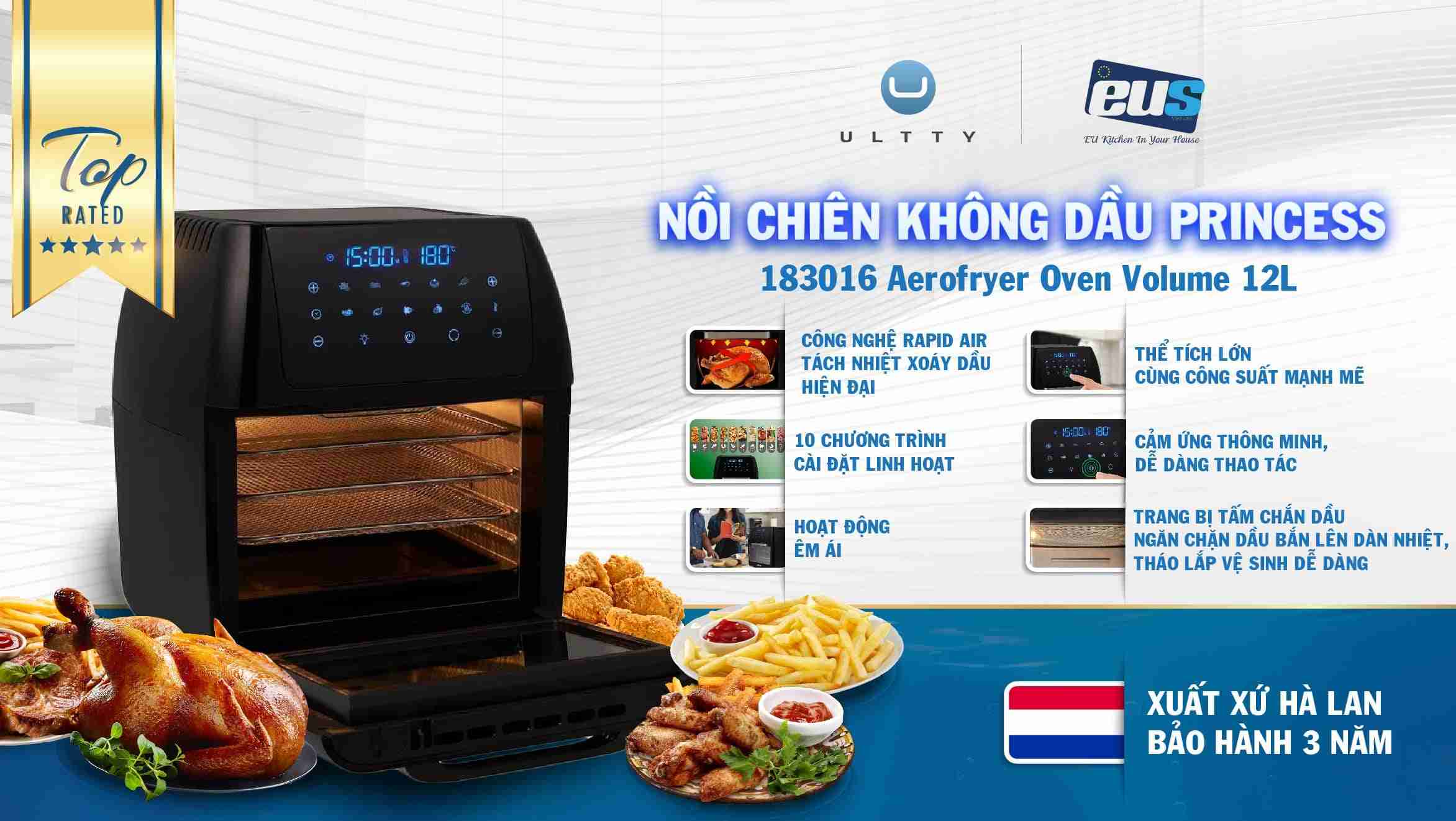 Nồi Chiên Không Dầu Đa Năng Princess 12L 